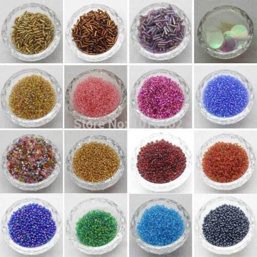 Mini. Order is $7!1-2mm 4# Small Multicolor Glass Oval Tube spacer for Jewelry Making accessories Beads 4000pcs/35g