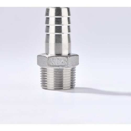 6mm 8mm 10mm 12mm 13mm 14mm 15mm 16mm 18mm 19mm Hose Barb x 1/8" 1/4" 3/8" 1/2" BSP Male Thread 304 Stainless Steel Pipe Fitting