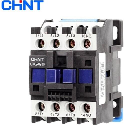 Original CHINT CJX2-0910 1NO AC Contactor 9A Coil Voltage 380V 220V 110V 36V 24V LC1-D AC Contactor