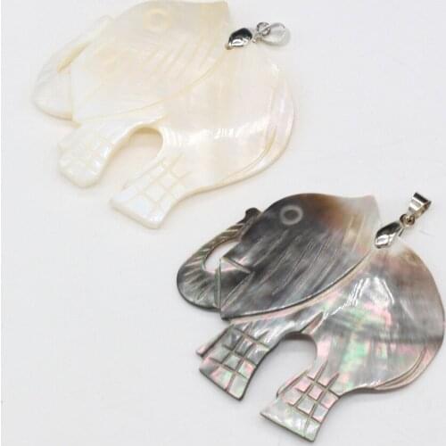 New Style Natural Stone Pendant Elephant-Shaped Shell Charms For Jewelry Making DIY Necklace Bracelet Accessory