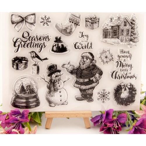 Transparent Clear Silicone Stamp/Seal for DIY Scrapbooking/photo Album Decorative Card Making T1611 Christmas