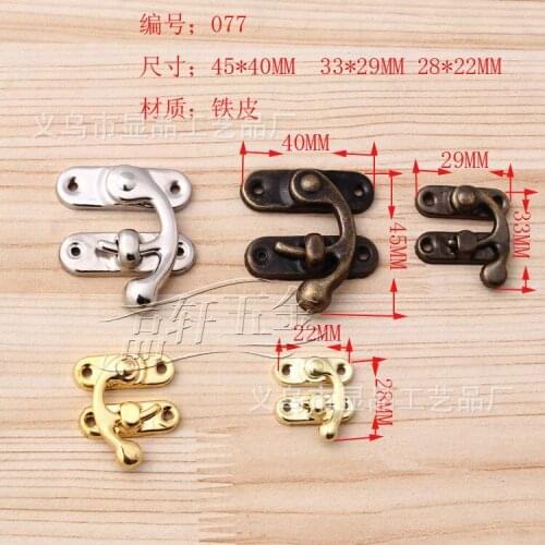 Factory direct gift box wooden box lock horns alloy shackle lock wooden box hardware M077