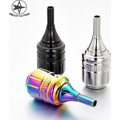 High Quality HELLO Stainless Steel Adjustable Tattoo Cartridge Grip Self-Lock Grip Tattoo Supply For Tattoo Rotary Machine Gun