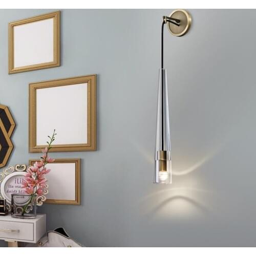 Luxury Crystal Copper LED Wall Light E14 Plated Postmodern Wall-Sconces For Living Room Bedroom Bedside Decoration AC90V - 260V