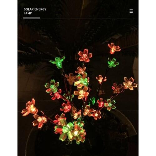 Solar light LED cherry blossom lawn light outdoor waterproof courtyard garden park path decorative lighting christmas lights