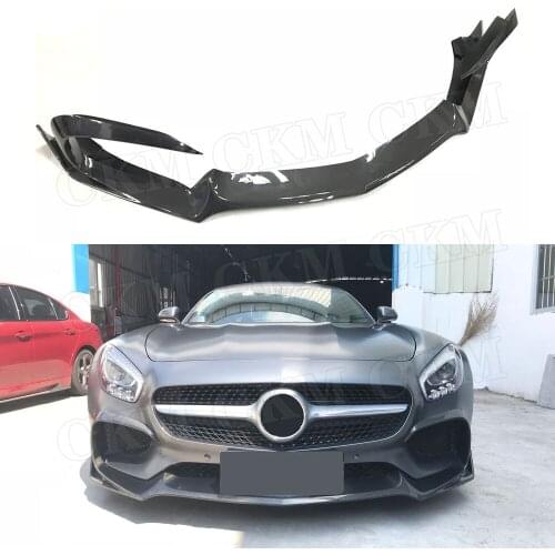 Carbon Fiber Front Bumper Lip Spoiler Splitters Flaps For Mercedes Benz AMG GT AMG GTS AMG GTR Coupe FRP Front Chin Spoiler