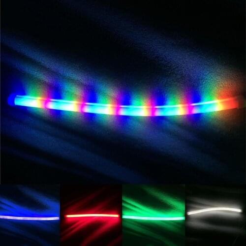 Car Headlight String Light 2Pcs LED Car DRL Daytime Running Lamp Flexible Soft Tube Strip Light Decoration