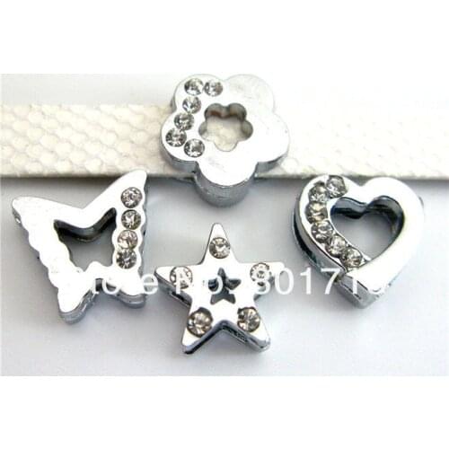10pcs Internal Dia. 8mm slide Charms Jewelry Finding fit 8mm wristband petcollar keychain