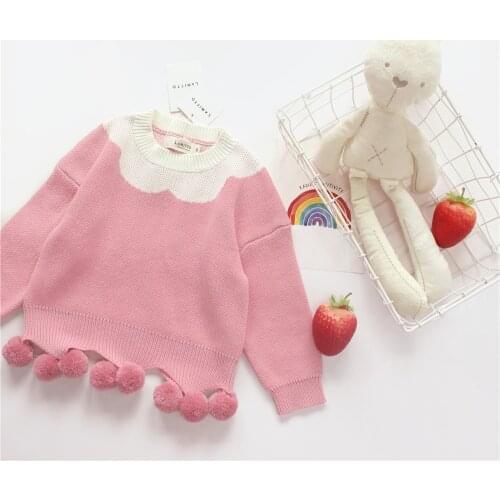 Tonytaobaby Autumn Winter Wear New Baby Girl Childrens Clothing Sweet Sweater Pure Cotton Knitting Sweater Girl Sweater