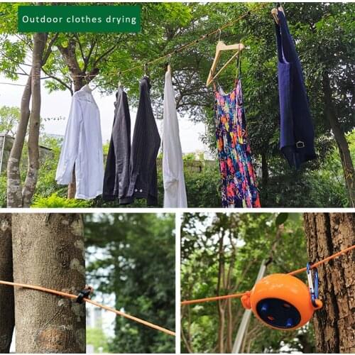 Indoor Outdoor Travel Retractable Clothesline Portable Windproof Chain Binding Rope Lanyard Non-Slip Invisible Camping Tools