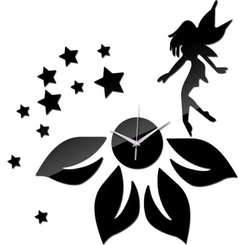 New design mirror acrylic diy wall clocks stars decor home wall stickers needle quartz geometric living room wall watches