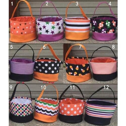 Halloween Printing Bucket Gift Wrap Girls Boys Child Candy Collection Bag Handbag Spirit Festival Storage Basket SN1895