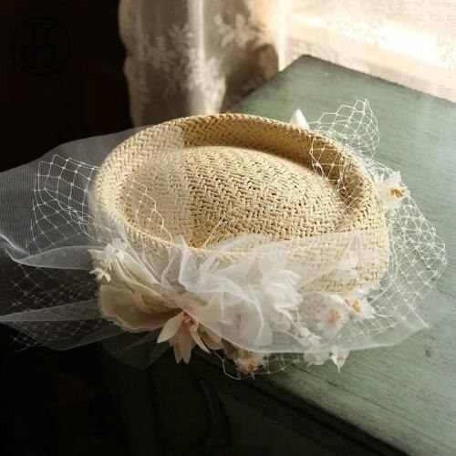 FS Fascinators Khaki Womens Hat 2021 Summer Weddings Pillbox Hat For Women Straw Fedora Wide Vintage Ladies Church Derby Hat