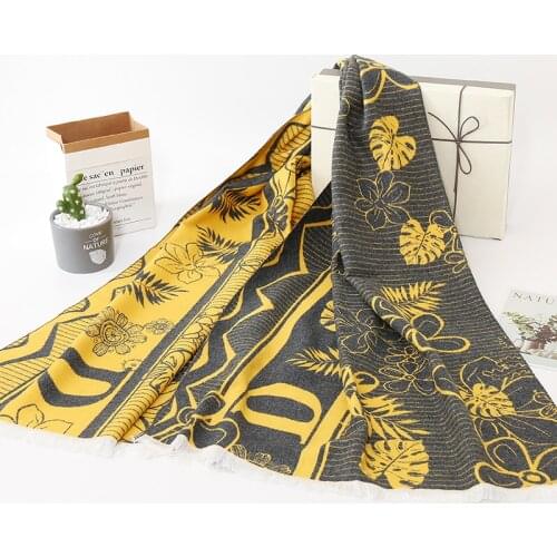 2020 Winter Scarf Women Design Print Pashmina Shawls Wraps Thick Warm Lady Cashmere Scarves Bufanda Brand Stoles