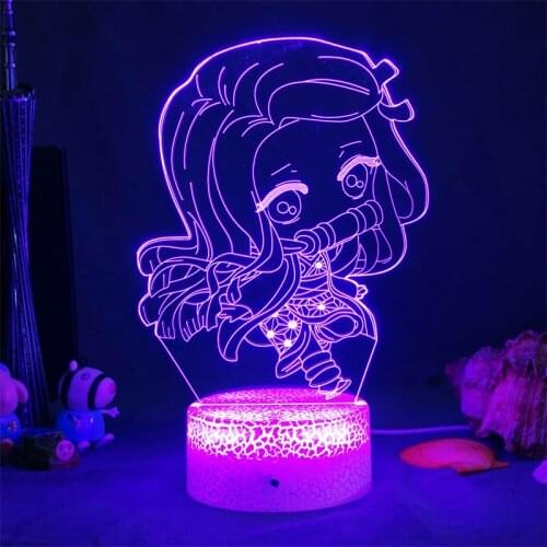 Anime Kimetsu No Yaiba Tanjiro Kamado Figure 3d Night Lamp for Child Bedroom Decor Nightlight Kids Led Night Light Demon Slayer