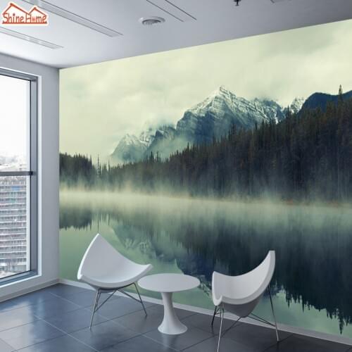ShineHome-Mountain Forest Custom Wallpaper 3d Stereoscopic for Walls River Wallpapers 3 d Living Room Bedroom Bar TV Wall Paper
