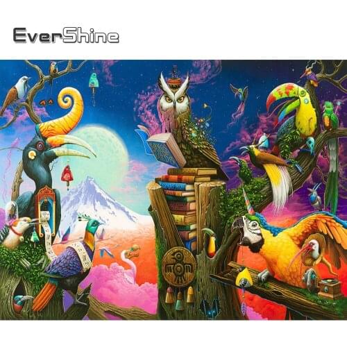 Evershine Diamond Painting Owl Full Drill Square Diamond Mosaic Animal Cross Stitch Set Embroidery Bird 5D DIY Handmade Hobby