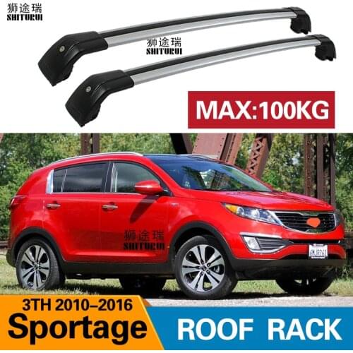 SHITURUI 2Pcs Roof bars For KIA SPORTAGE (SL) 3TH 2010-2016 Aluminum Alloy Side Bars Cross Rails Roof Rack Luggage Carrier