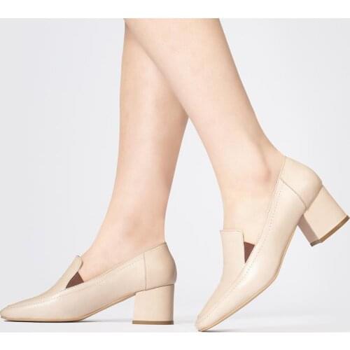 Callizio Genuine Leather New Women Pumps Lady Shoes Female Shoe Square Toe Comfortable Loafers Elegant Style 2021 Casual Flats