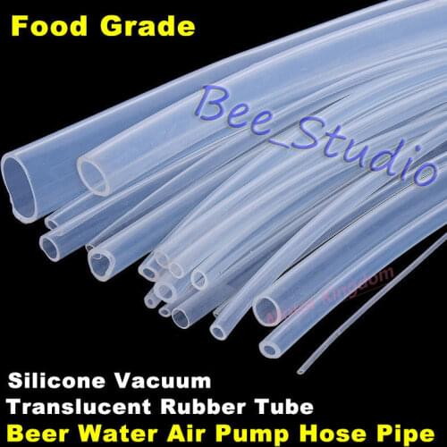 1M Safe Food Grade Clear Flexible Soft Rubber Translucent Hose Pipe Silicone Tube 0.5mm-10mm 1 2 3 4 5 6 7 8 9 10 12 16mm