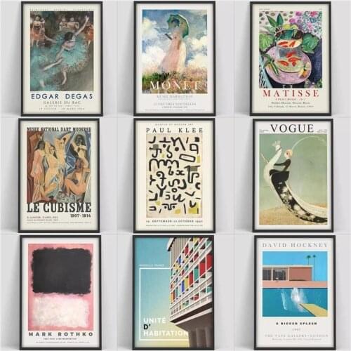 David Hockney Art Exhibition Poster, A Bigger Splash Art Print, Modern Minimalist Canvas Painting Wall Art Picture ForHome Decor