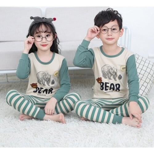Baby Boys Clothing Sets Cotton Pyjamas Kids Nightwear Winter Childrens Pajamas Long Sleeve Girls Sleepwear For 4 6 8 10 12Y