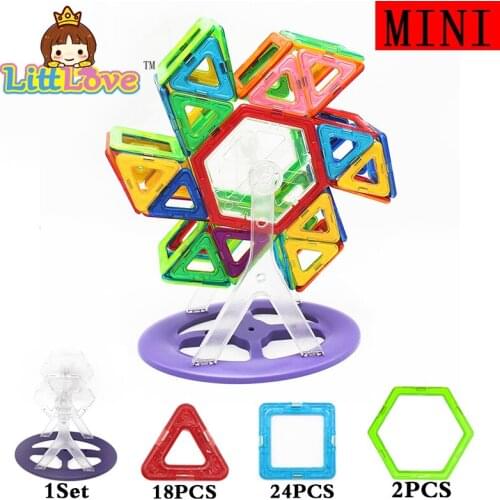 Mini Size 45Pcs Magnetic Set 3D Ferris Wheel Brain Training Construction Building Block Educational DIY Bricks Toys For Children