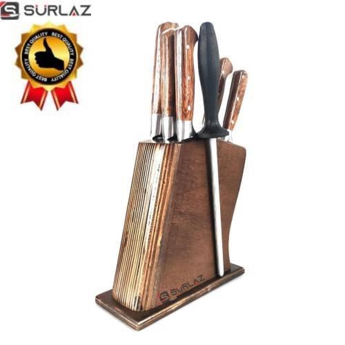 Stainless steel kitchen knives 7 Pcs Set sharpening apparatus Wooden Knife Stand Cuchillos de cocina de acero inoxidable