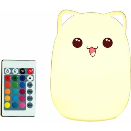 Cute Silicone LED Night Light For Kids Children Bedroom Touch Sensor Bear Lamp Decoration Room Decor Holiday Gift Toy