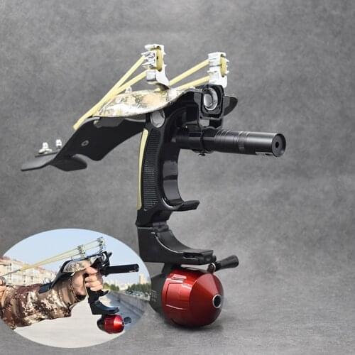High-power Fish-shooting Catapult with Round Rubber Band Multi-function Laser Slingshot High-precision for Outdoor Hunting