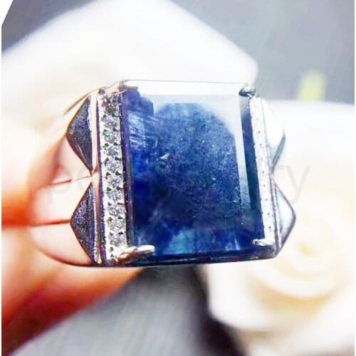 Mens ring Natural sapphire ring Per jewelry 925 sterling silver Free shipping 9ct gemstone Natural real sapphire TF18083105