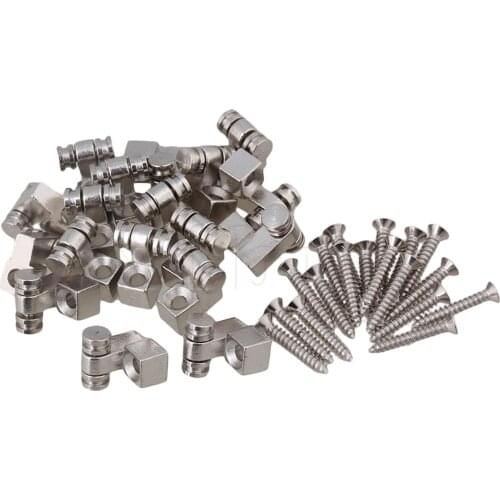 Yibuy Chrome Metal Roller String Trees for Guitar Set of 40