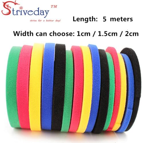 5 Meters/roll magic tape nylon cable ties Width 1 cm wire management cable ties 6 colors to choose from DIY Velcro