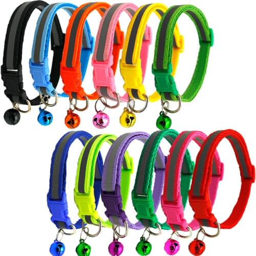 Cat Kitten Pet Collars Collar with Bell Reflective Soft Puppy Accessories Cats Necklace Pet Supplies Cats Products for Pets