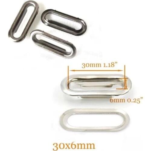 Oval Eyelet Grommets Nickel 1 1/4 inch ( inner size )