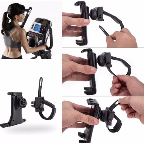 Tablet Stand holder Flexible Buckle Mount Gym Handlebar on spin bike Exercise Bikes for ipad pro air 10.1 10.5 10.2 9.7 inch tab