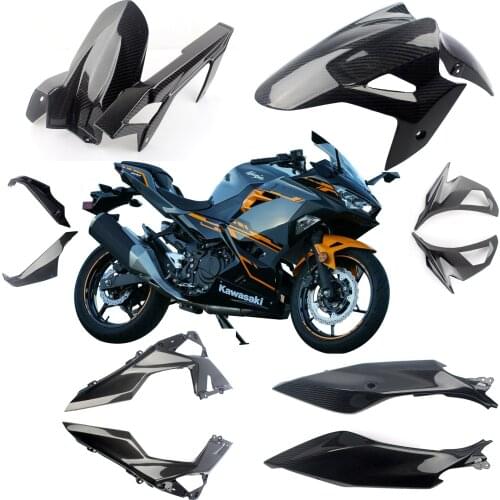 PrePreg Carbon For KAWASAKI NINJA 400 2018 2019 Front/Rear Fender, Lower/ Tail, lower mid Side Fairing Cowl