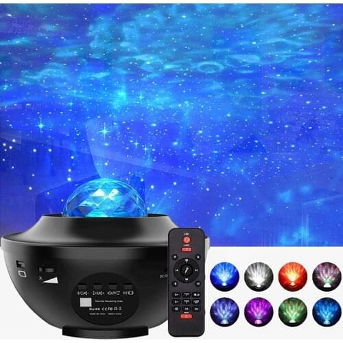 Colorful Starry Sky Projector Child Blueteeth USB Control Music Player Star LED Night Light Romantic Projection Lamp Gifts