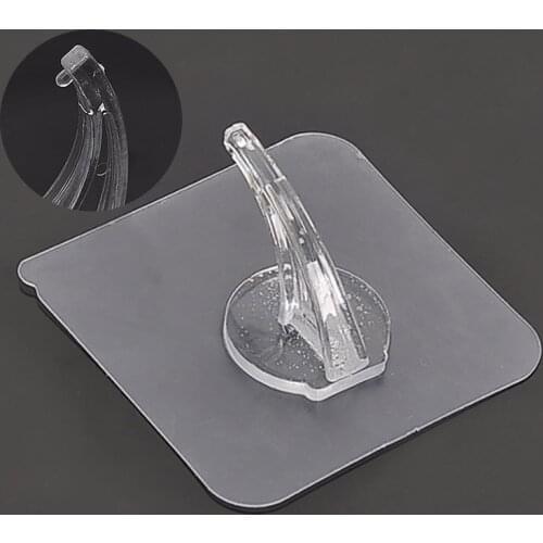 5PCS Transparent strong self-adhesive door wall hook storage hanging magic kitchen bathroom accessories waterproof hook