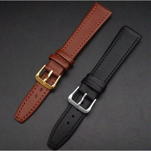 New arrived - High quality 50PCS/lot 20mm genuine leather watch band watch strap watch parts black and brown colors - 090706