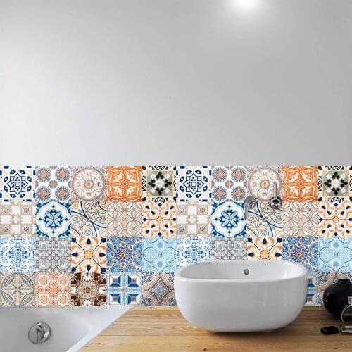 Retro Pattern Dirty Old Style Ceramic Tiles Wall Sticker Sofa TV Background Walls Home Decor Wall Decals Peel & Stick Art Mural