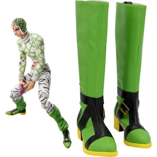 JOJO Guido Mista Green Shoes Cosplay JoJos Bizarre Adventure Guido Mista Cosplay Boots Leather Shoes Custom Made