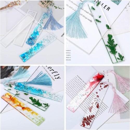 DIY Craft Silicone Transparent Mold Rectangle Silicone Making Epoxy Resin Jewelry Bookmark Mold DIY Bookmark Mould