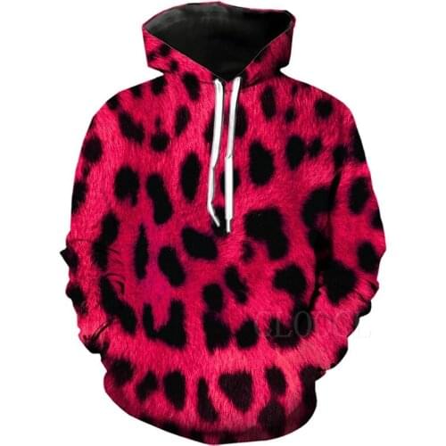 Leopard Pattern Hoody 3D Printed Harajuku Womens Sweatshirt Oversized Hoodies For Male Female Pullover Leopard Print Casual Top