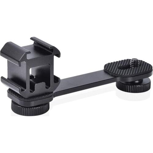 Triple Cold Shoe Mount Universal Extension Bracket Holder Adapter for LED Video Light DSLR Phone Gimbal Stabilizer