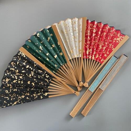 Colorful Xuan Paper Fan Children DIY Blank Paper Hand Fan Golden Foils Chinese Brush Calligraphy Painting Fan DIY Art Supply