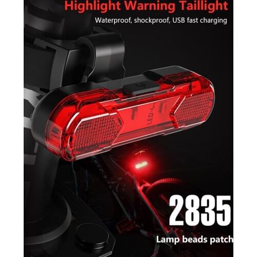 Bike Bicycle Light LED Taillight Rear Tail Waterproof Light USB Rechargeable Portable Mountain Bike Cycling Safety Warning Light