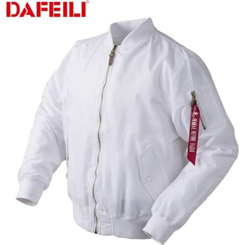 Autumn Thin White Ma1 bomber flight rain windbreaker waterproof varsity letterman air force baseball jacket for men/women