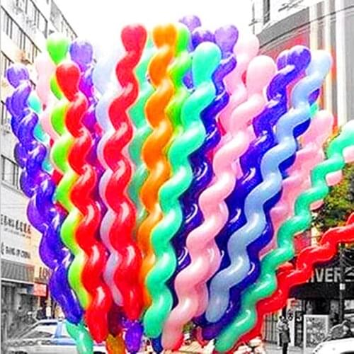 10Pcs/lot Screw Twisted Latex Balloon Spiral Thickening Long Balloon Bar KTV Party Supplies Strip Shape Balloon Inflatable Toys