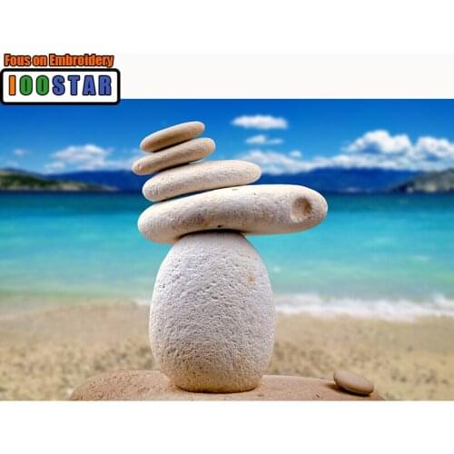 Needlework Diy Diamond Painting Cross Stitch "Sea View Stones" Painting Diamond Embroidery Square/Round Diamond Mosaic Pictures